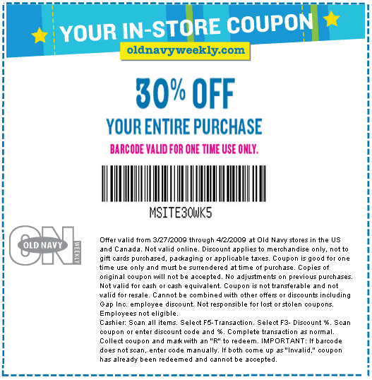 old navy coupons online. 30% Off At Old Navy Stores!